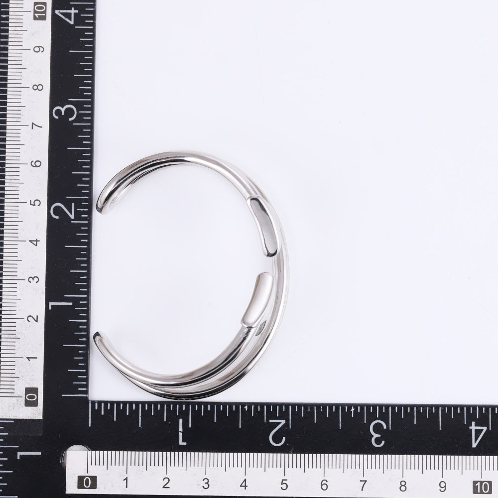 MBSG42 STAINLESS STEEL DOUBLE ARROW OPEN BANGLE