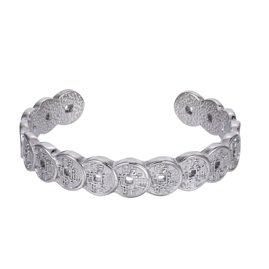 MBSG45 STAINLESS STEEL COIN OPEN BANGLE