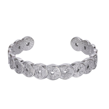 MBSG45 STAINLESS STEEL COIN OPEN BANGLE