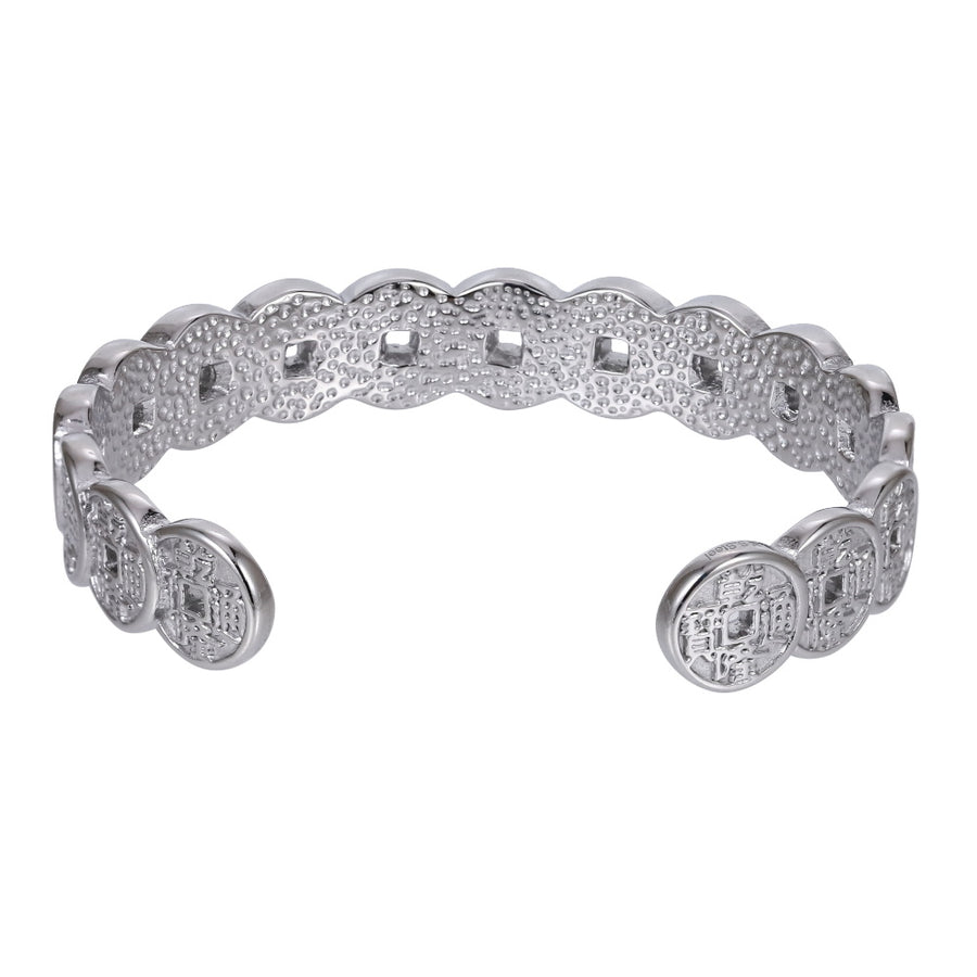 MBSG45 STAINLESS STEEL COIN OPEN BANGLE