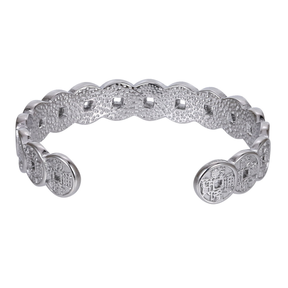 MBSG45 STAINLESS STEEL COIN OPEN BANGLE