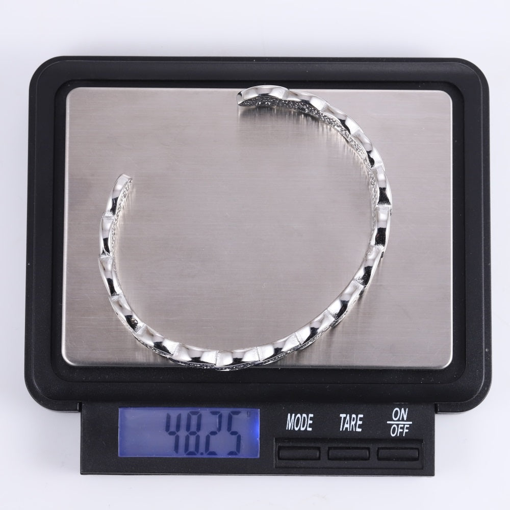 MBSG45 STAINLESS STEEL COIN OPEN BANGLE