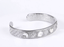 MBSG46 STAINLESS STEEL OPEN BANGLE WITH FLOWER DESIGN