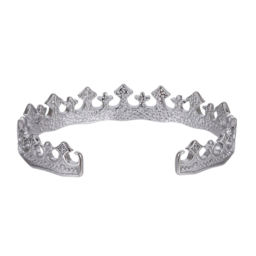 MBSG47 STAINLESS STEEL CROWN OPEN BANGLE