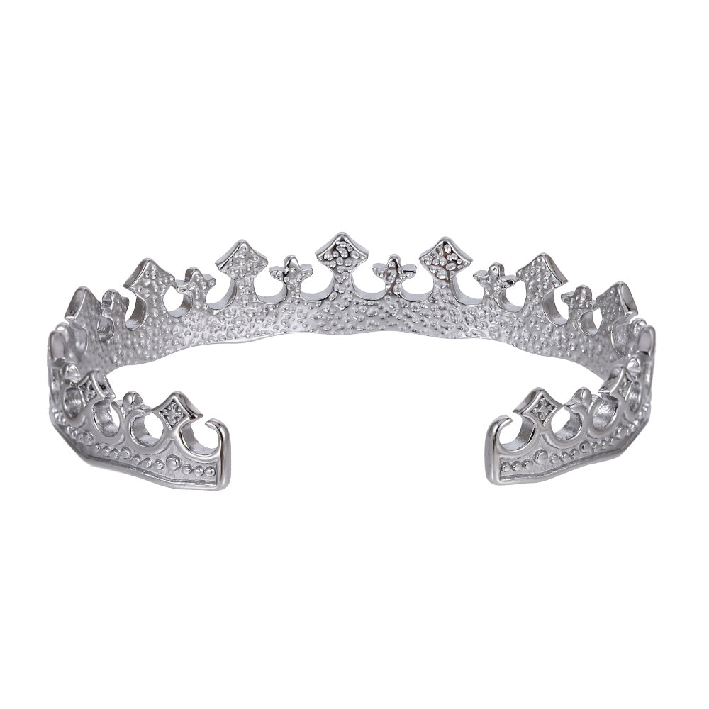 MBSG47 STAINLESS STEEL CROWN OPEN BANGLE