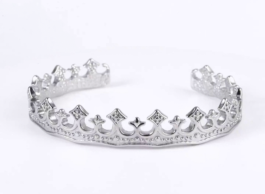 MBSG47 STAINLESS STEEL CROWN OPEN BANGLE