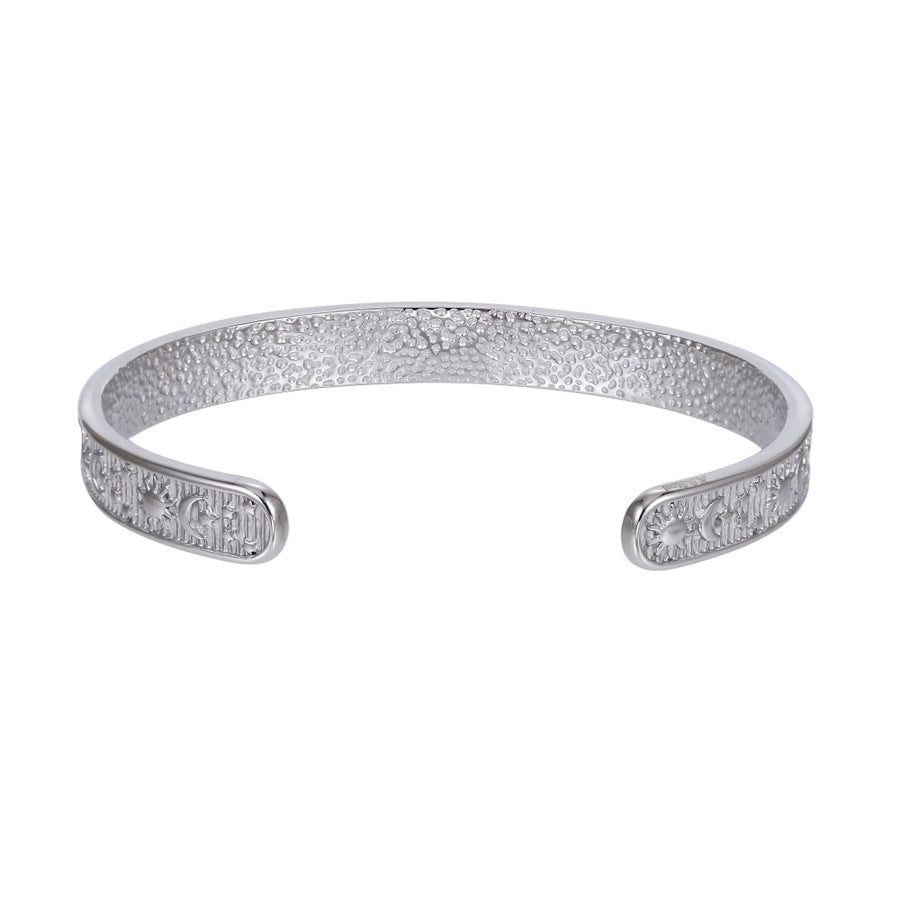 MBSG49 STAINLESS STEEL OPEN BANGLE WITH SUN/MOON/STAR