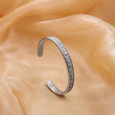 MBSG49 STAINLESS STEEL OPEN BANGLE WITH SUN/MOON/STAR