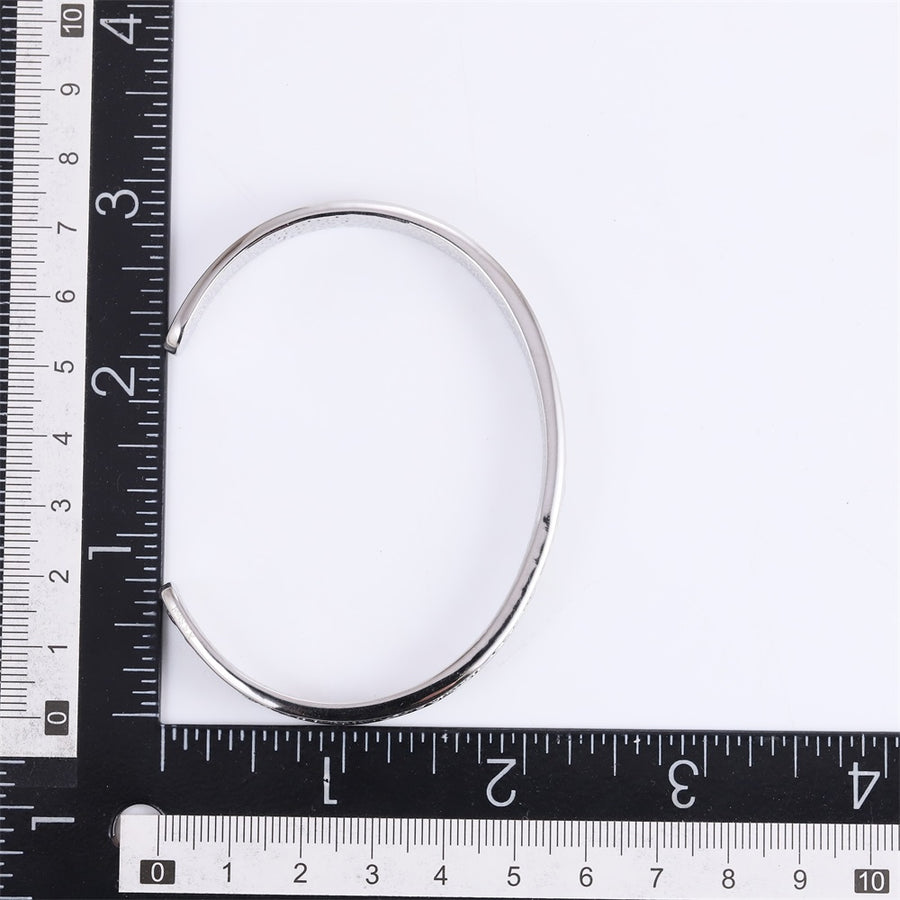MBSG49 STAINLESS STEEL OPEN BANGLE WITH SUN/MOON/STAR