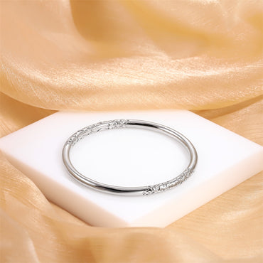 MBSG51 STAINLESS STEEL ROUND CIRCLE BANGLE WITH PATTERN