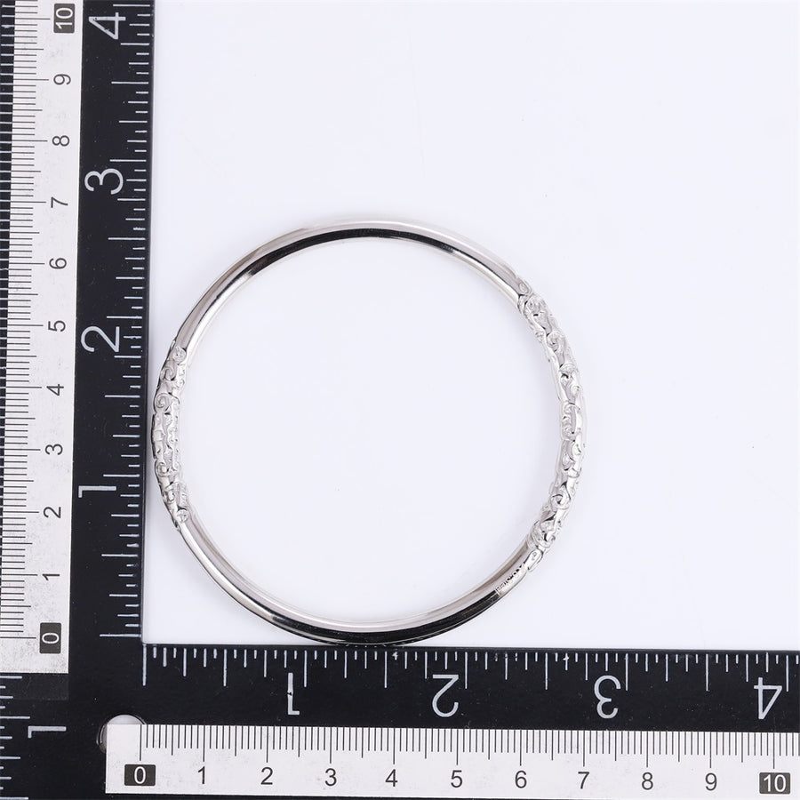 MBSG51 STAINLESS STEEL ROUND CIRCLE BANGLE WITH PATTERN