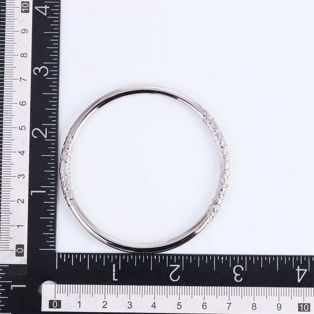 MBSG51 STAINLESS STEEL ROUND CIRCLE BANGLE WITH PATTERN