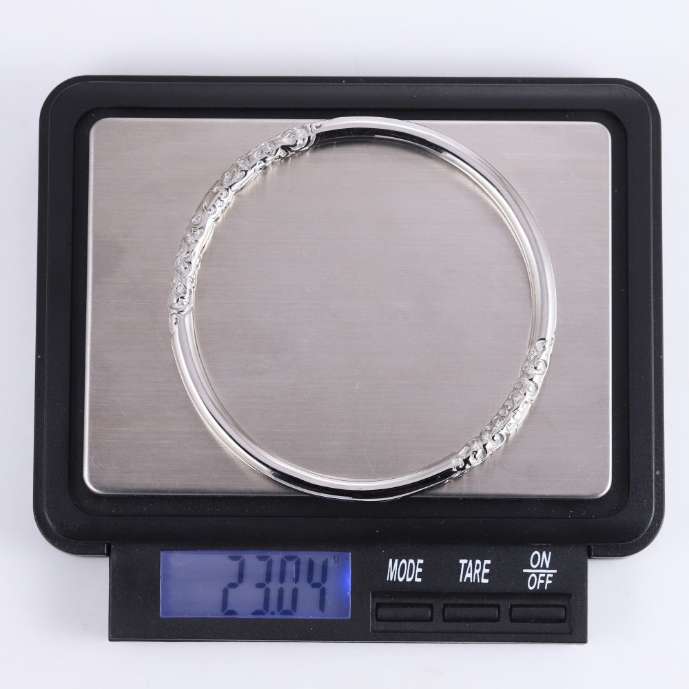 MBSG51 STAINLESS STEEL ROUND CIRCLE BANGLE WITH PATTERN
