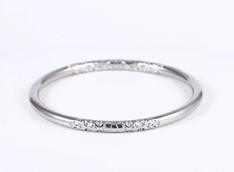 MBSG51 STAINLESS STEEL ROUND CIRCLE BANGLE WITH PATTERN