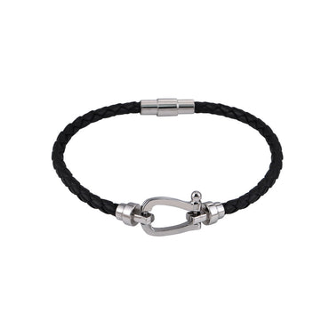 MBSS11 LEATHER BRACELET WITH STAINLESS STEEL CLOSURE AAB CO..
