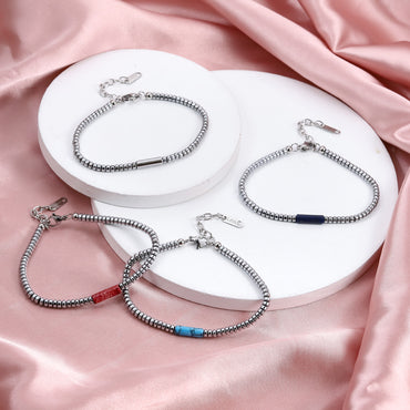 MBSS179 STAINLESS STEEL & HEMATITE BRACELET