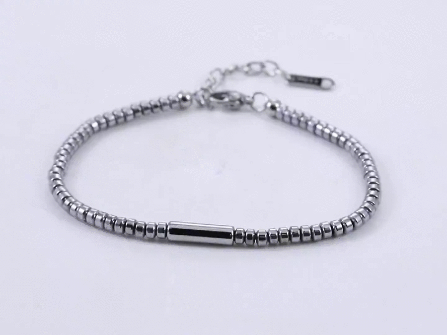 MBSS179 STAINLESS STEEL & HEMATITE BRACELET