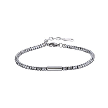 MBSS179 STAINLESS STEEL & HEMATITE BRACELET