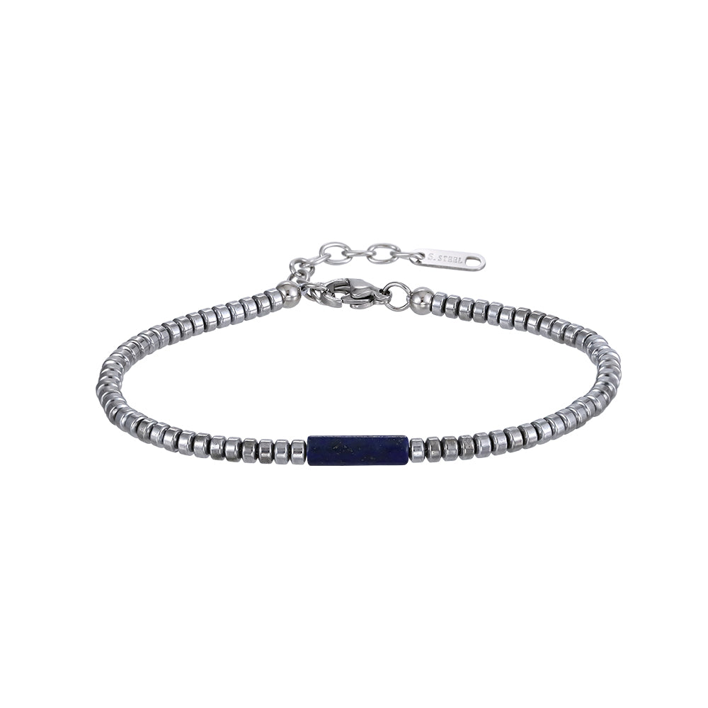 MBSS179 STAINLESS STEEL & HEMATITE BRACELET