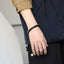 MBSS199 STAINLESS STEEL LEATHER BRACELET WITH CURB CHAIN
