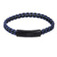 MBSS200 STAINLESS STEEL LEATHER BRACELET WITH CHAIN