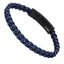 MBSS200 STAINLESS STEEL LEATHER BRACELET WITH CHAIN