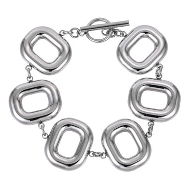 MBSS205 STAINLESS STEEL HOLLOW RECTANGLE LINK BRACELET