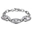 MBSS208 STAINLESS STEEL T-BAR BRACELET WITH 3 HOLLOW LINKS