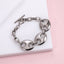 MBSS208 STAINLESS STEEL T-BAR BRACELET WITH 3 HOLLOW LINKS