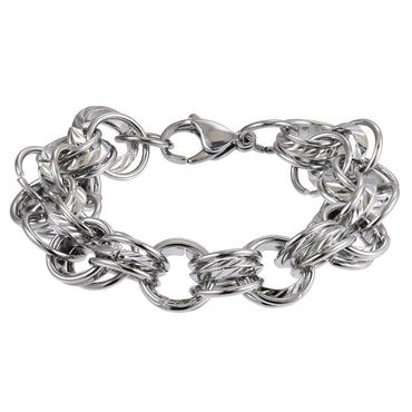 MBSS210 STAINLESS STEEL BRACELET WITH MULTI RINGS