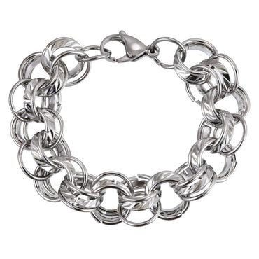 MBSS210 STAINLESS STEEL BRACELET WITH MULTI RINGS