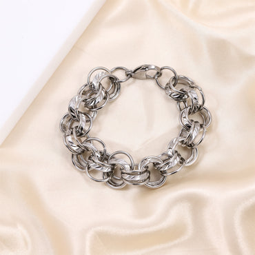 MBSS210 STAINLESS STEEL BRACELET WITH MULTI RINGS