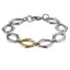 MBSS212 STAINLESS STEEL TWO TONE DIA SHAPE CHAIN LINK BRACELET