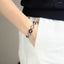 MBSS212 STAINLESS STEEL TWO TONE DIA SHAPE CHAIN LINK BRACELET