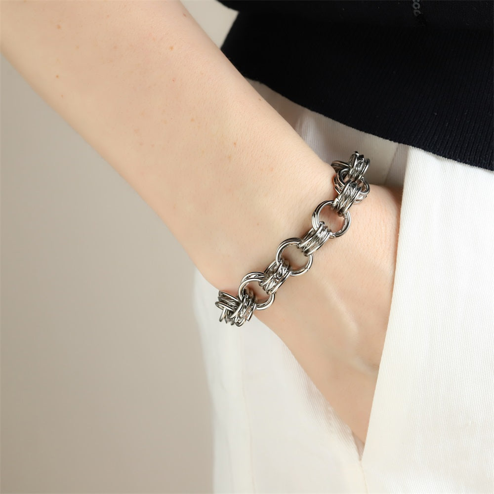 MBSS213 STAINLESS STEEL OVAL CHAIN BRACELET