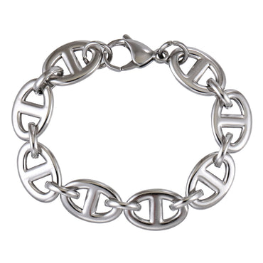 MBSS213 STAINLESS STEEL OVAL CHAIN BRACELET