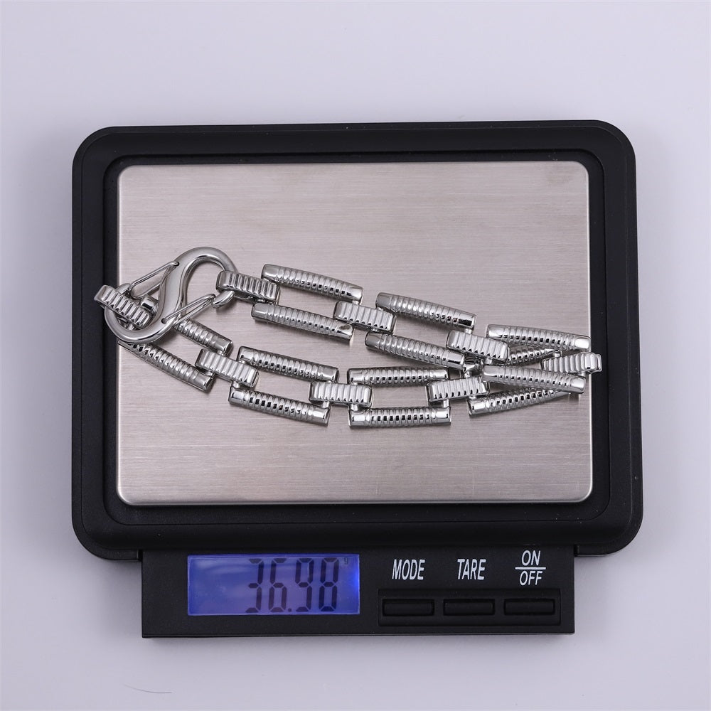 MBSS215 STAINLESS STEEL RECTANGULAR LINK BRACELET