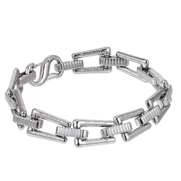 MBSS216 STAINLESS STEEL TRAPEZOID CHAIN LINK BRACWLET