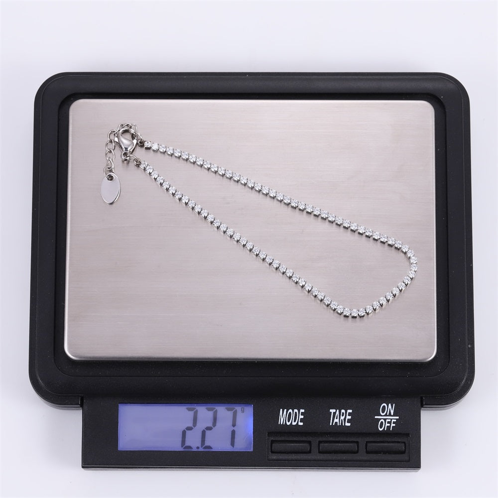 MBSS220 STAINLESS STEEL TENNIS BARCELET WITH ROUND CZ