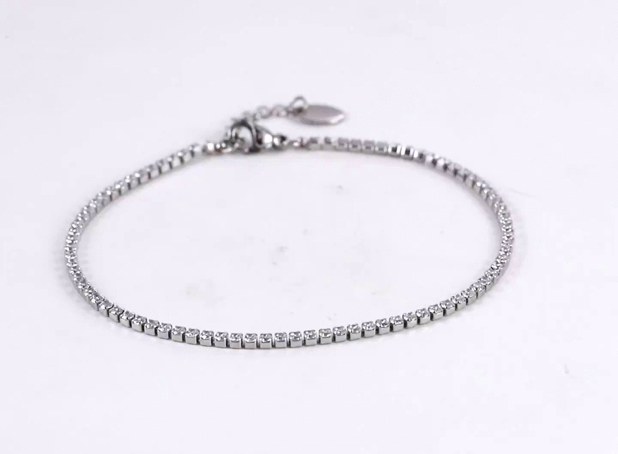 MBSS220 STAINLESS STEEL TENNIS BARCELET WITH ROUND CZ