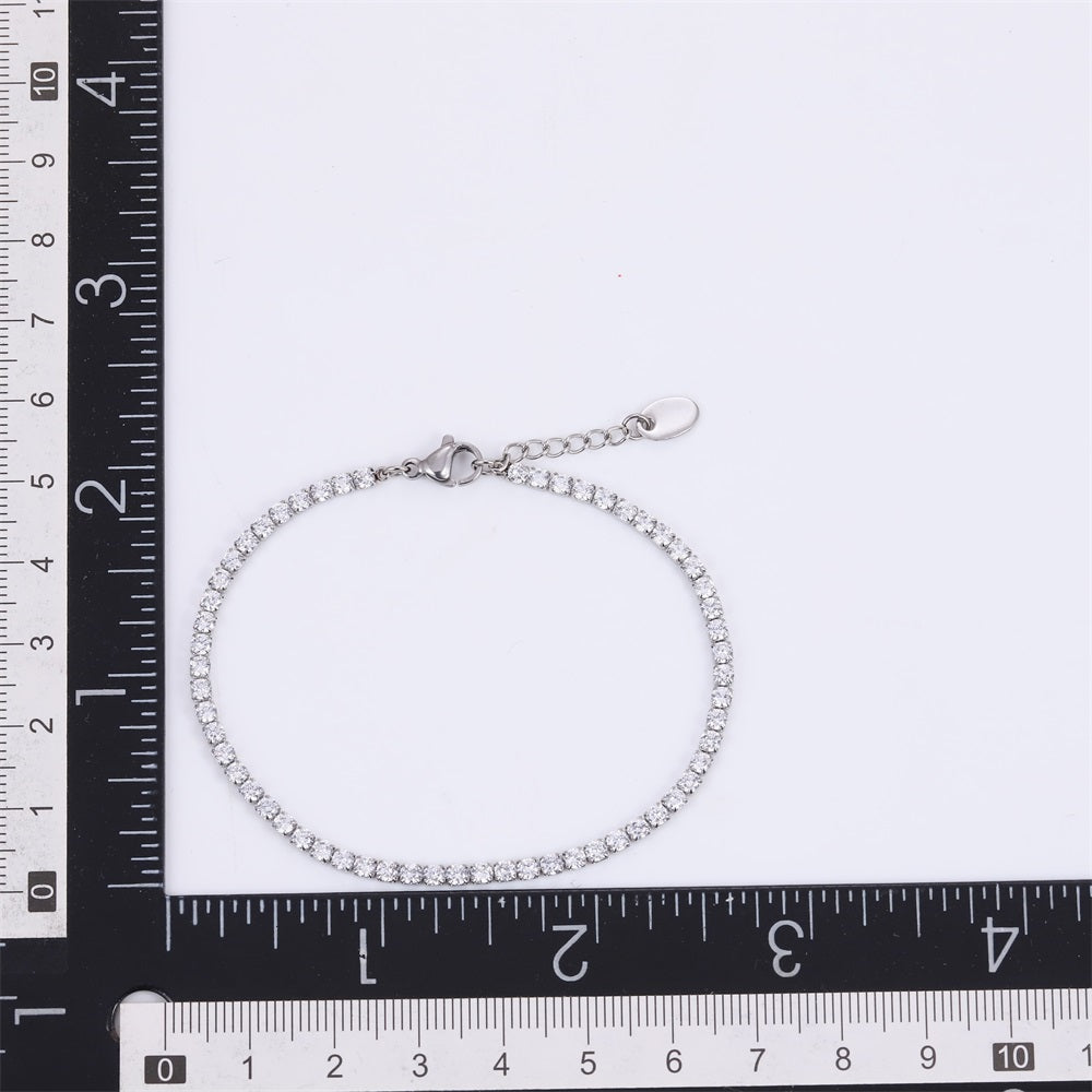 MBSS220 STAINLESS STEEL TENNIS BARCELET WITH ROUND CZ