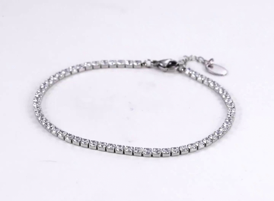 MBSS220 STAINLESS STEEL TENNIS BARCELET WITH ROUND CZ