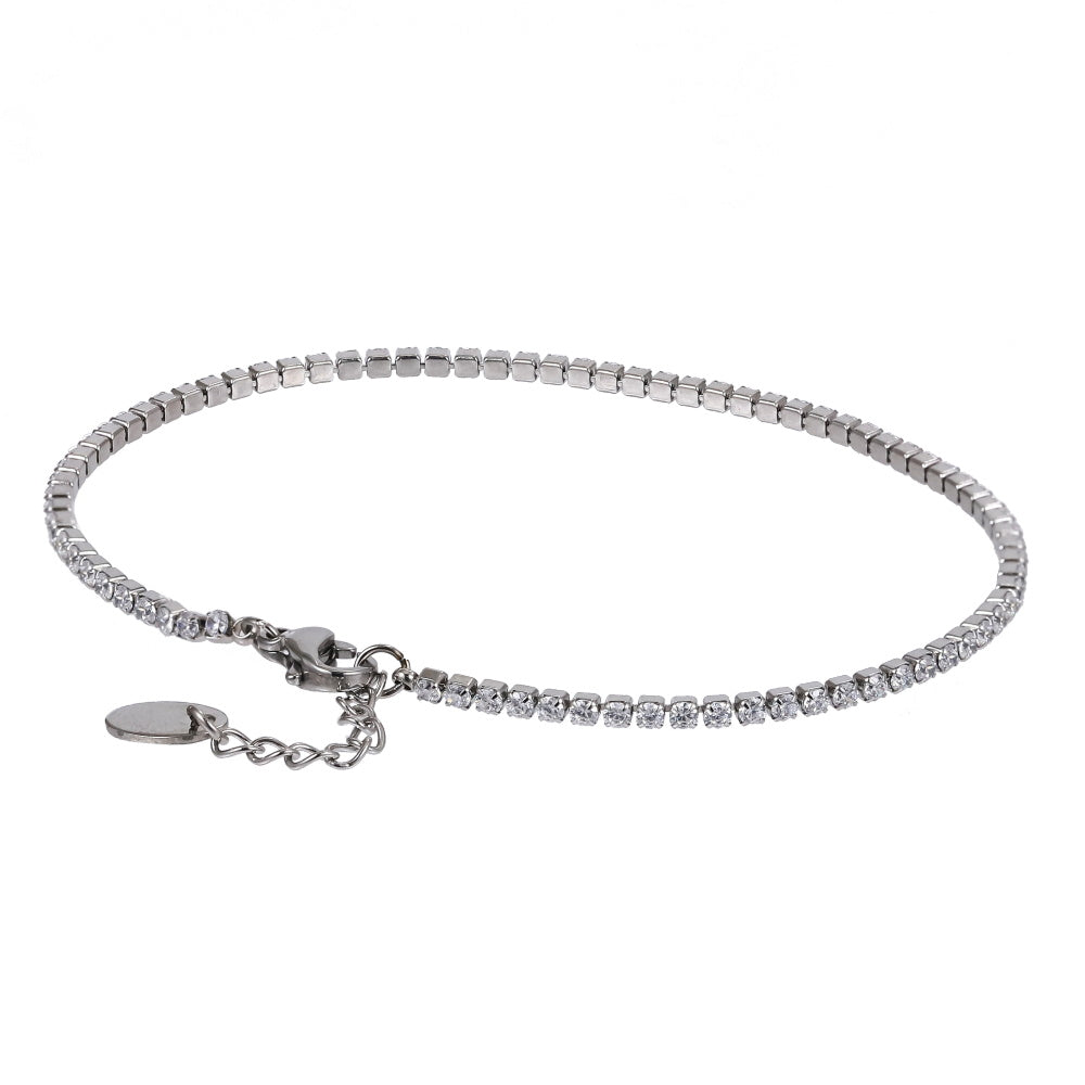 MBSS220 STAINLESS STEEL TENNIS BARCELET WITH ROUND CZ
