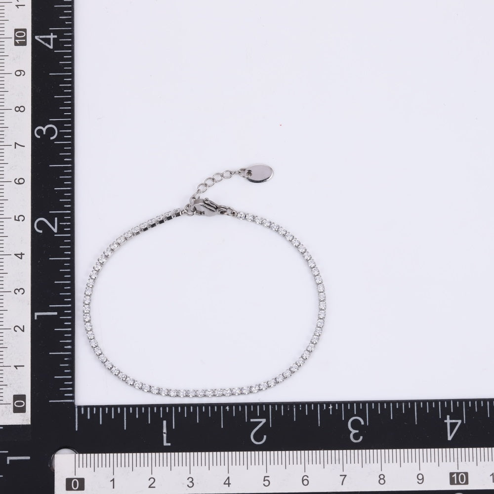 MBSS220 STAINLESS STEEL TENNIS BARCELET WITH ROUND CZ