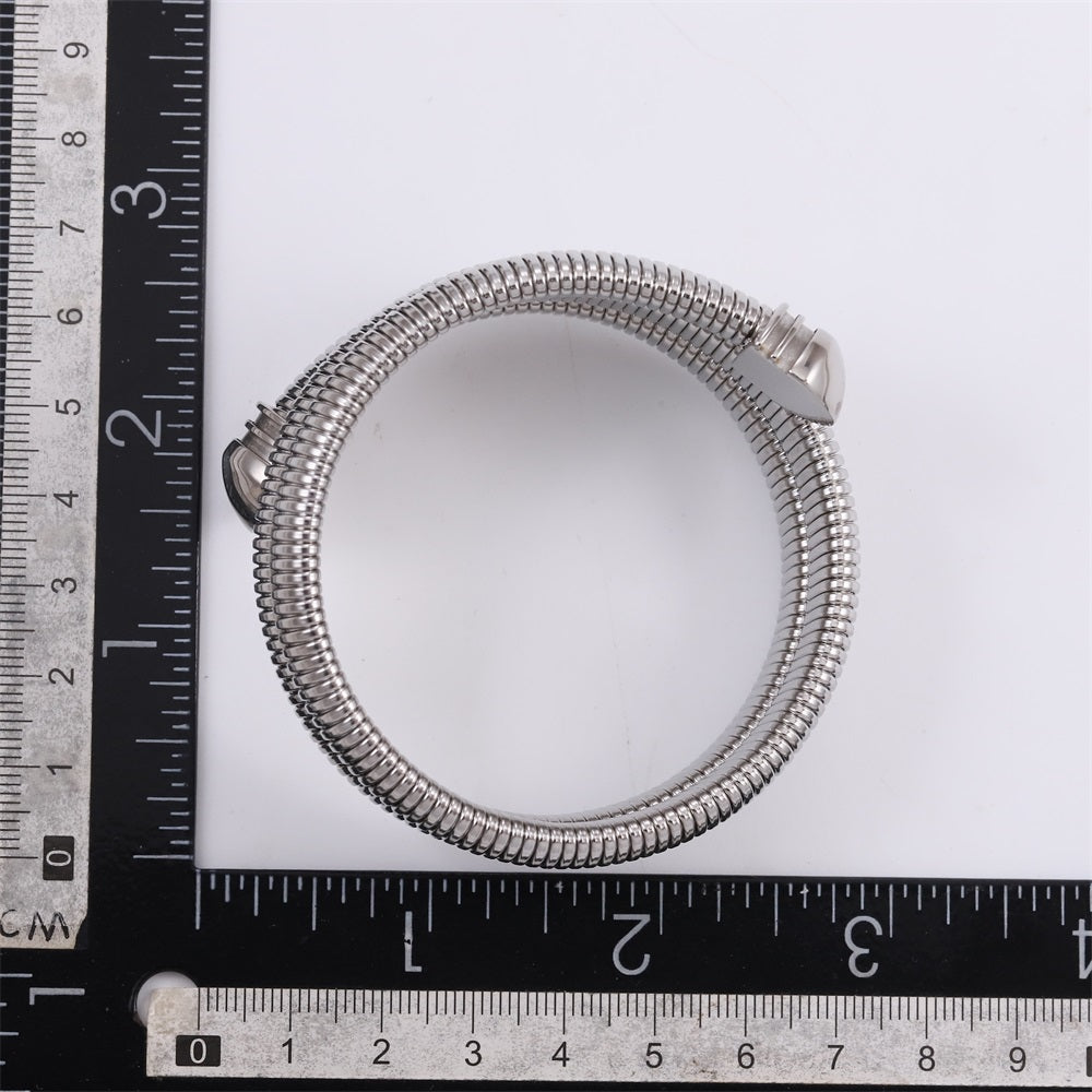 MBSS236 STAINLESS STEEL ELASTIC SNAKE CHAIN WARP BRACELET