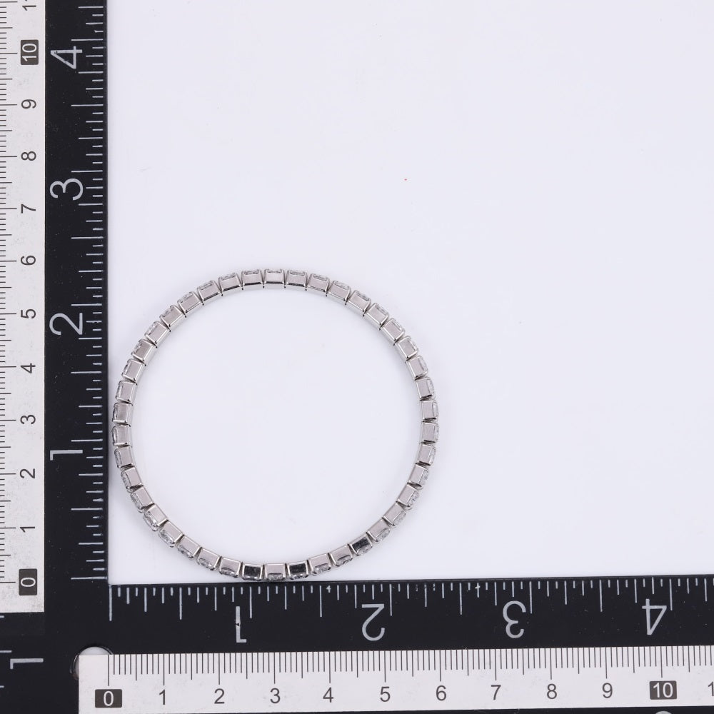 MBSS238 STAINLESS STEEL ELASTIC TENNIS BRACELET WITH CZ
