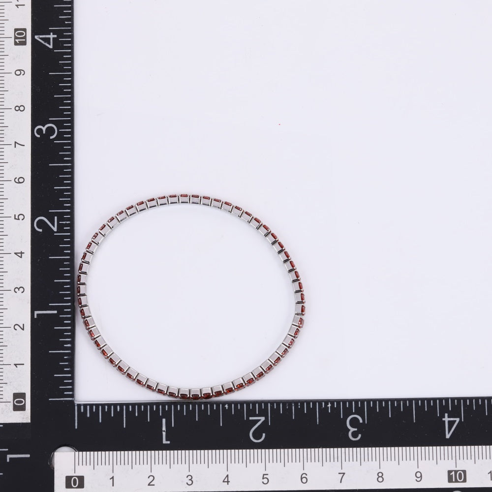 MBSS238 STAINLESS STEEL ELASTIC TENNIS BRACELET WITH CZ