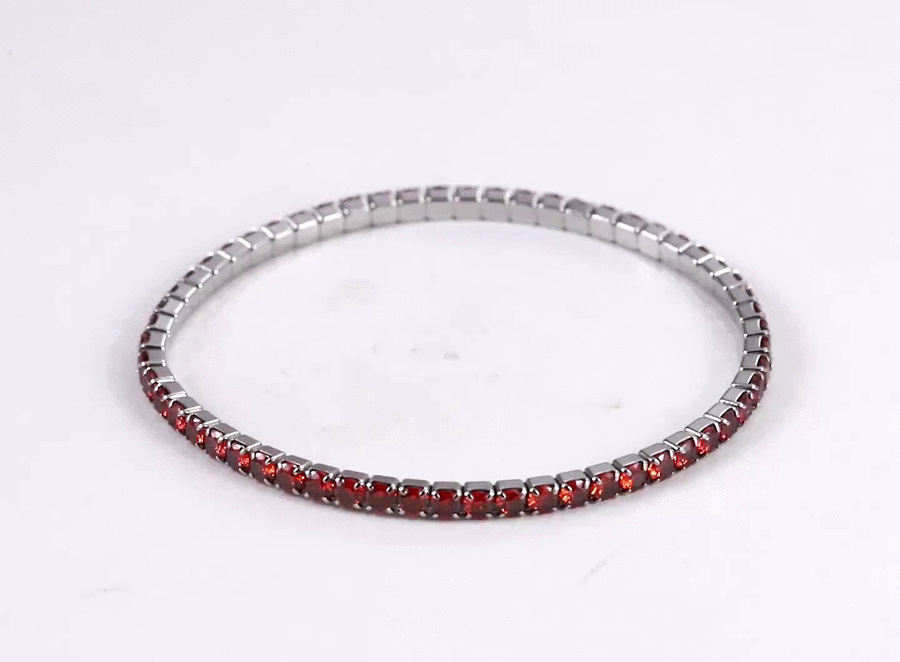 MBSS238 STAINLESS STEEL ELASTIC TENNIS BRACELET WITH CZ