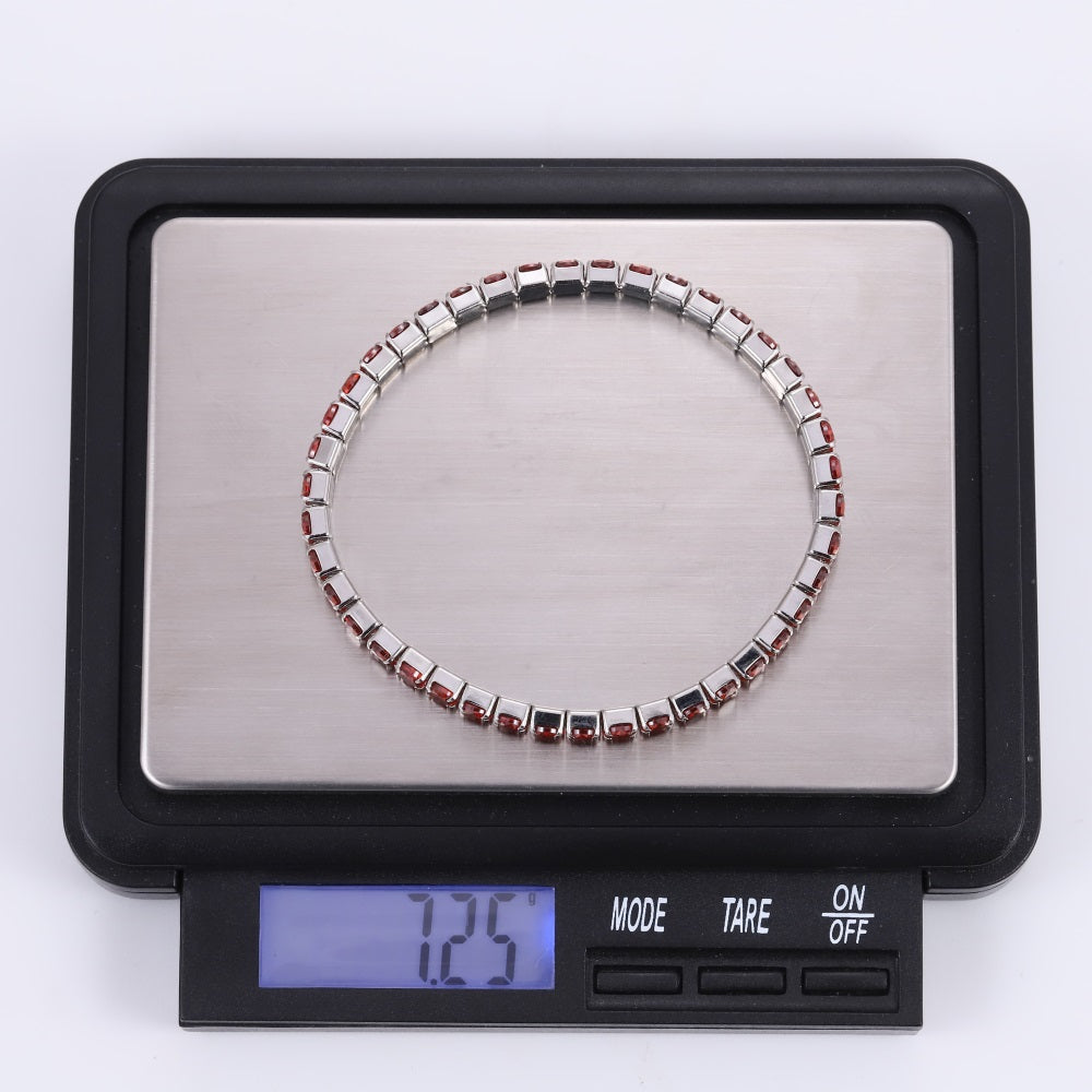 MBSS238 STAINLESS STEEL ELASTIC TENNIS BRACELET WITH CZ
