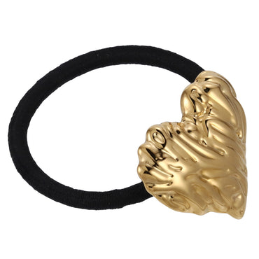 MBSS240 STAINLESS STEEL ORGANIC TEXTURE HOLLOW HEART WITH ELASTIC BAND